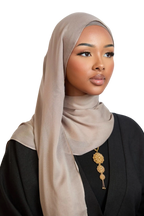 Beige Plain Modal Hijab Dar-Al-Hayya