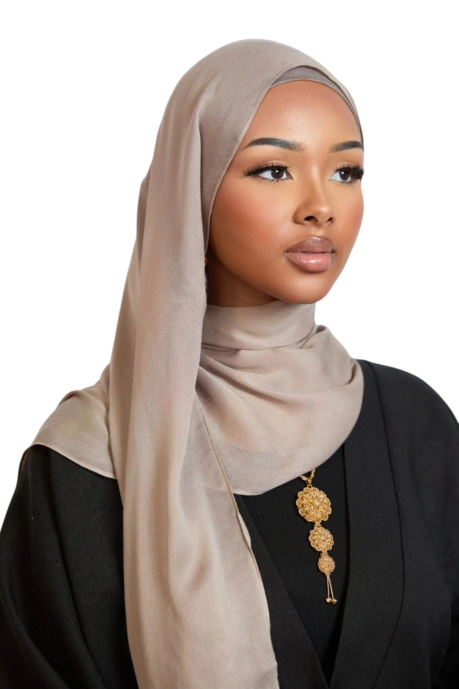 Beige Plain Modal Hijab Dar-Al-Hayya