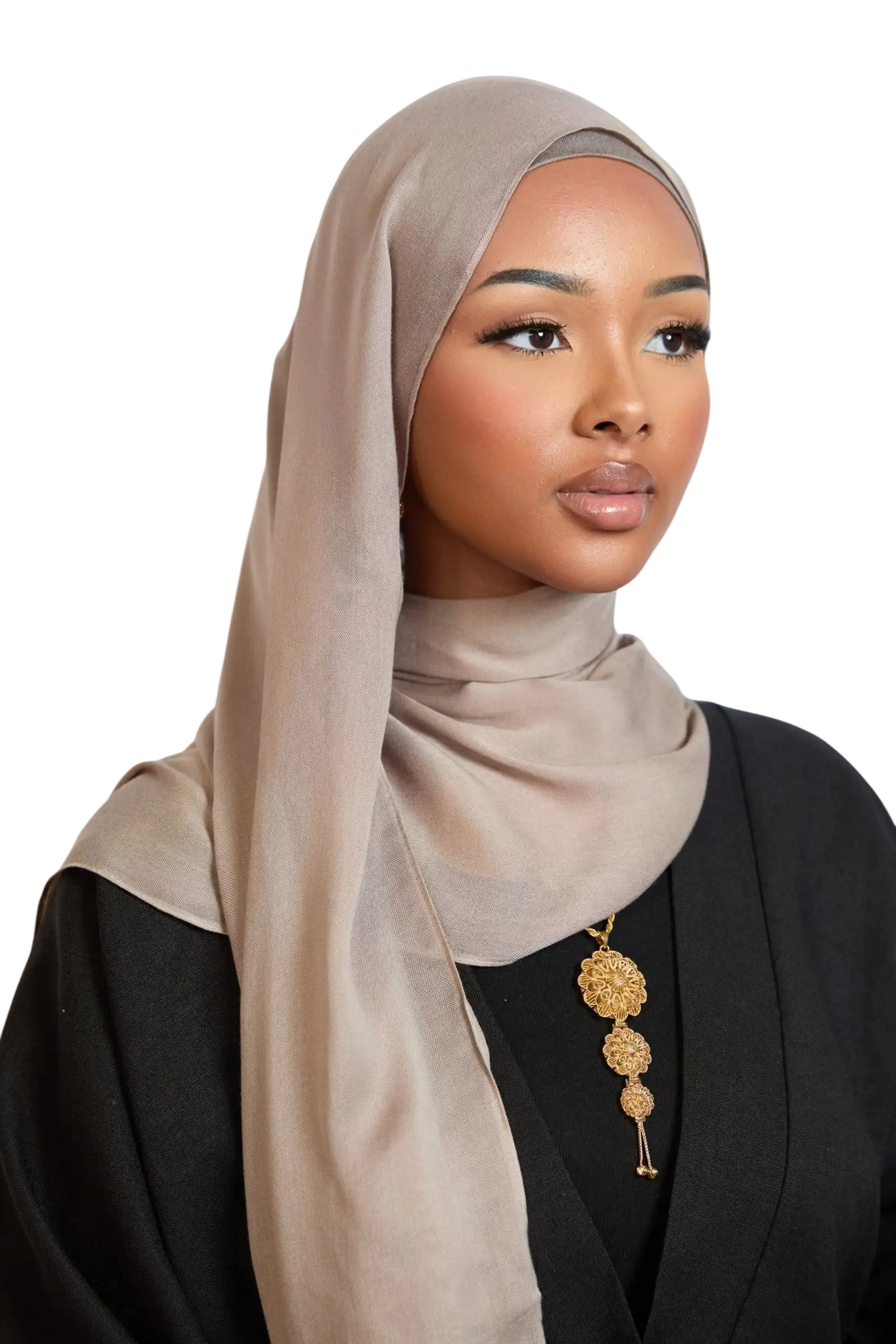 Beige Plain Modal Hijab Dar-Al-Hayya