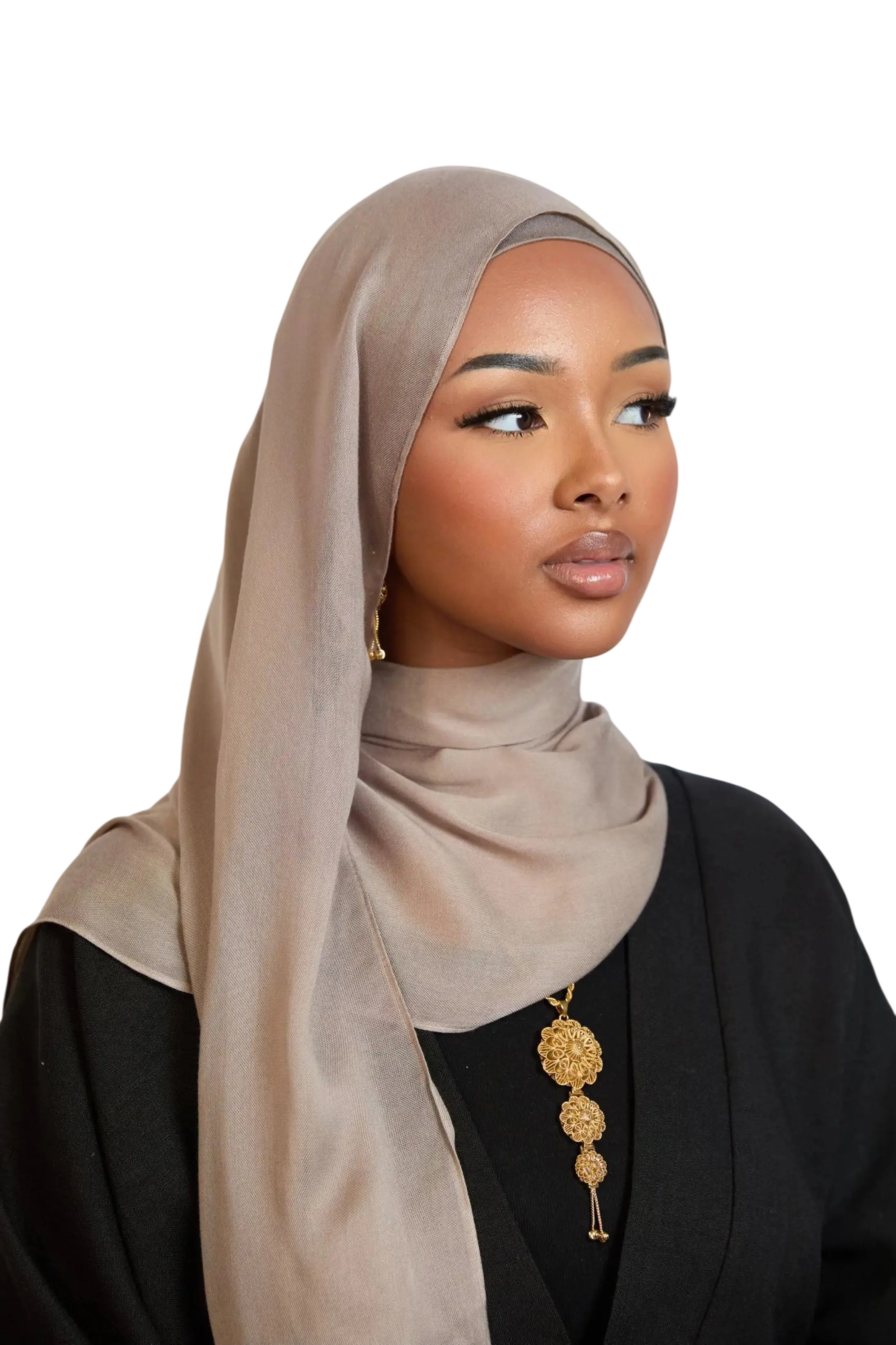 Beige Plain Modal Hijab Dar-Al-Hayya