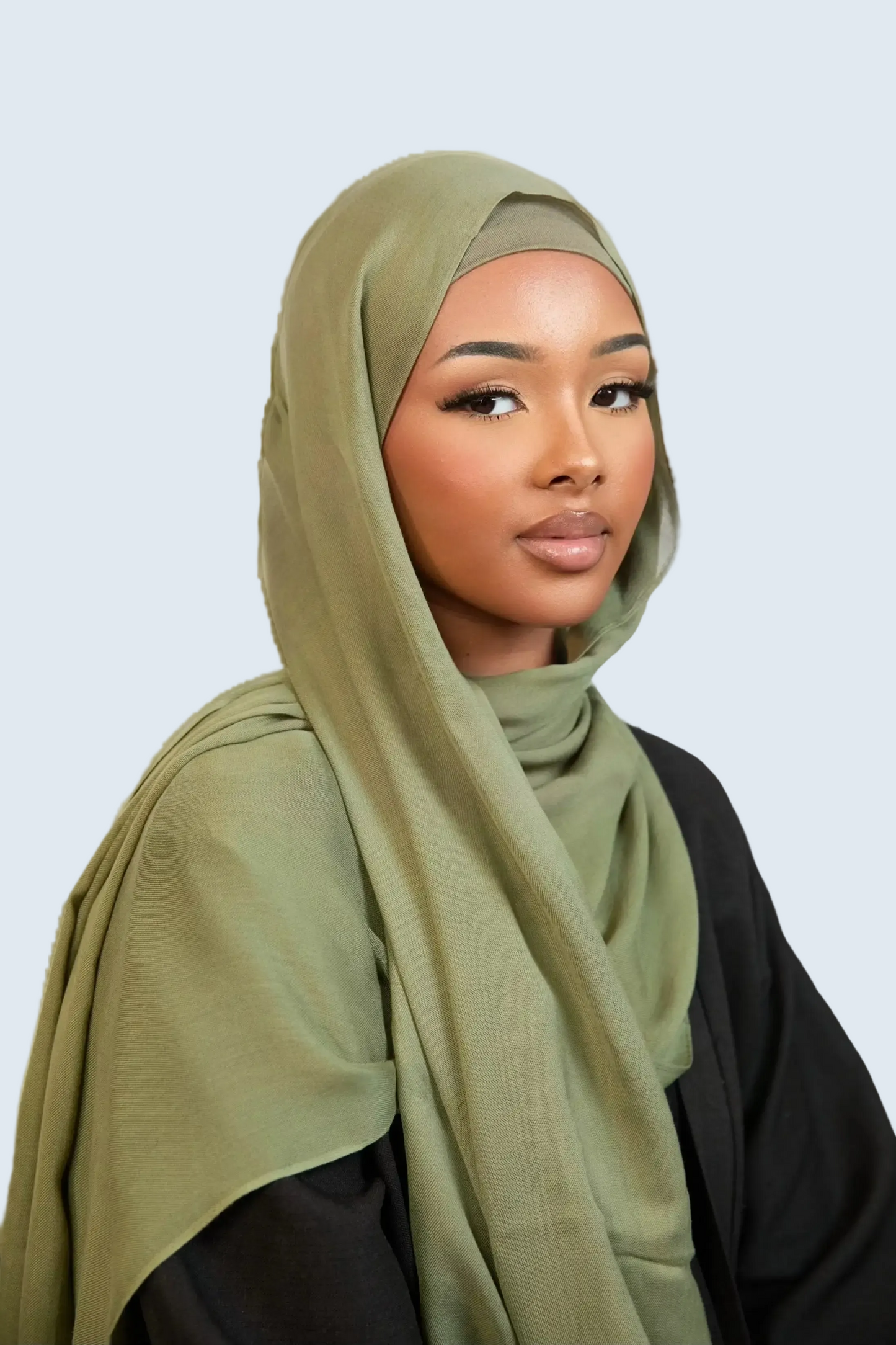 Olive Green Plain Modal Hijab Dar-Al-Hayya