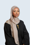 Beige Plain Modal Hijab Dar-Al-Hayya
