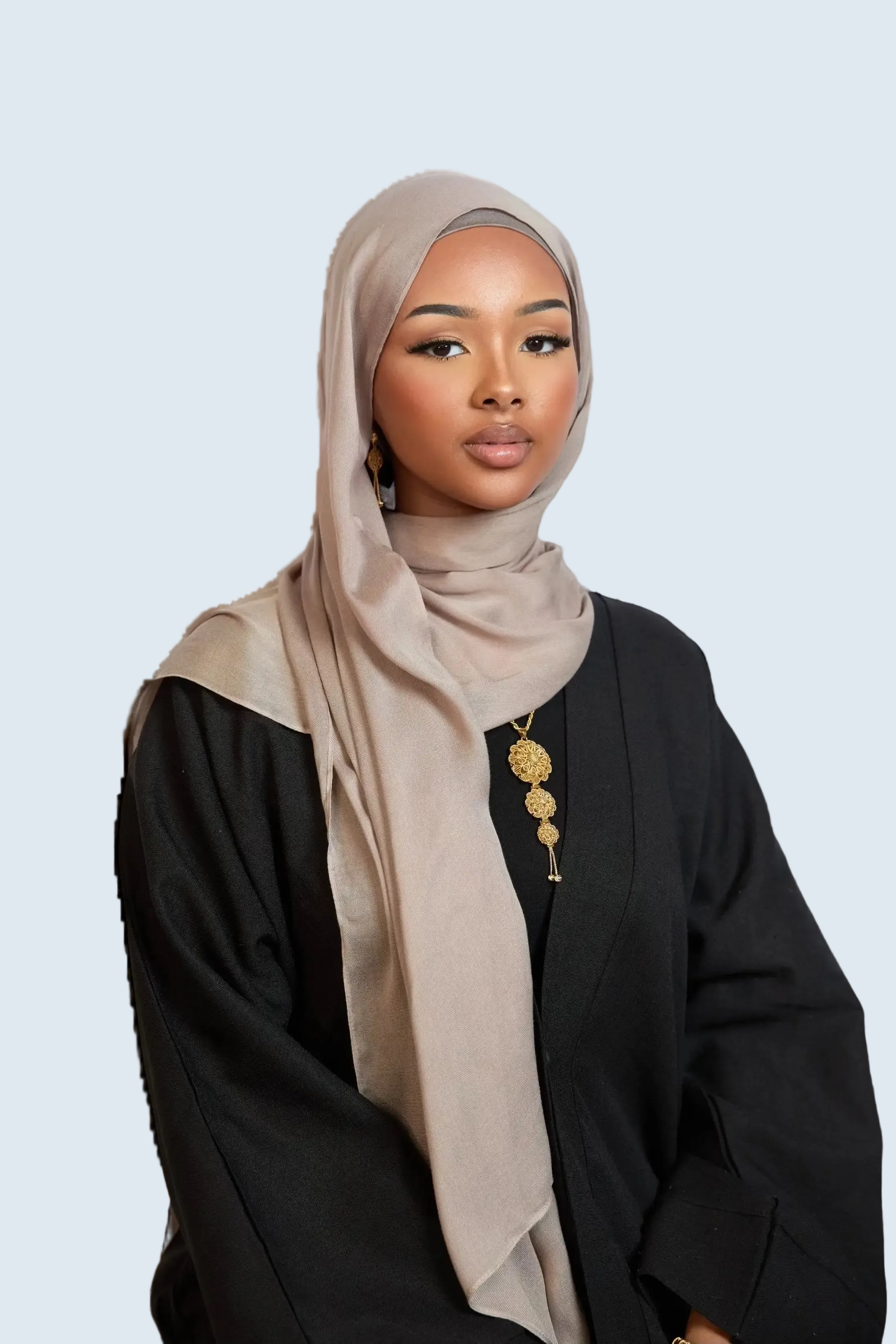 Beige Plain Modal Hijab Dar-Al-Hayya