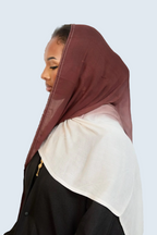 Crimson Blush & White Ombre Hijab Dar-Al-Hayya
